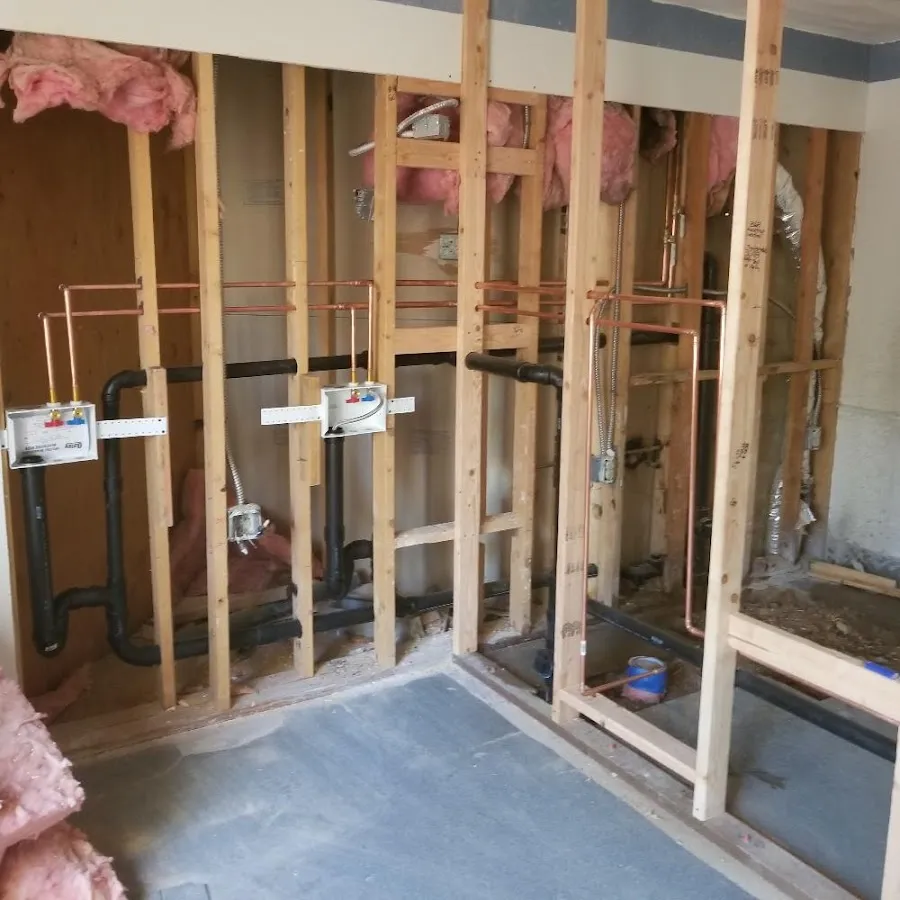 Copper pipe rough-in and plumbing installation in Harker Heights